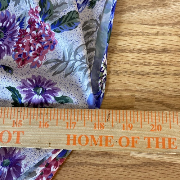 VTG 80s Does 40s Day / Shirt Dress Blue Purple Floral Sz 8P Tabby California - Picture 6 of 9